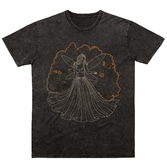 Fairy Mineral Wash T Shirts, Fairycore Fairy Forest Trees Grunge