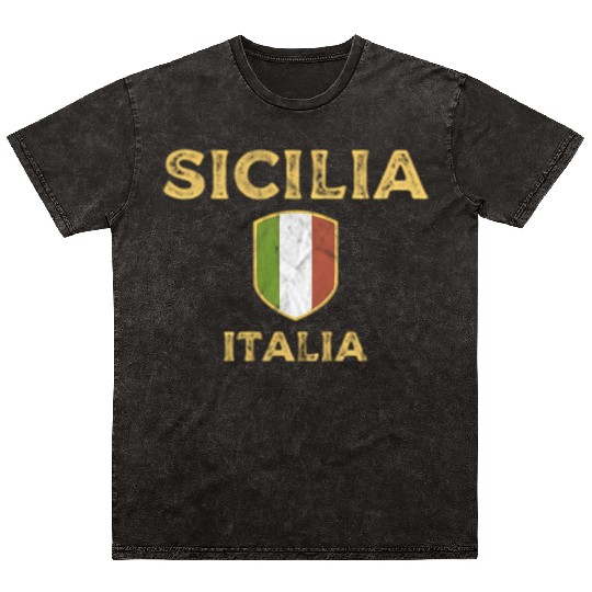 Sicilia Italia - Sicily Italy Mineral Wash T Shirts