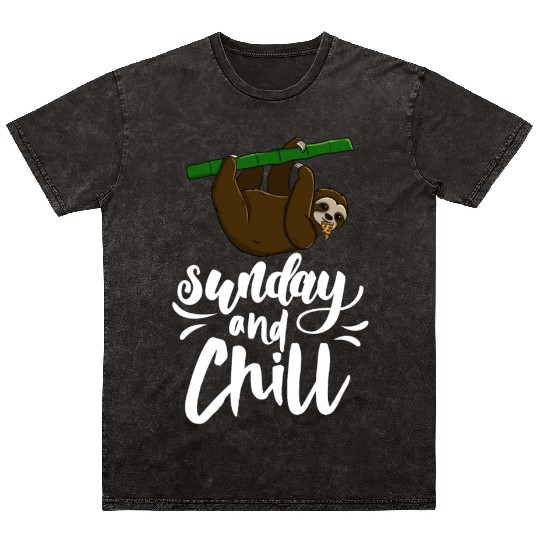 Sunday & Chill Sloth Mineral Wash T Shirts