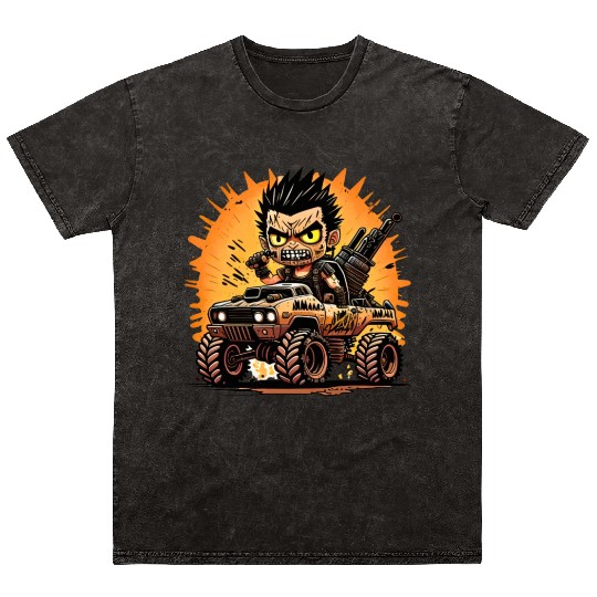 Crazy post apocalyptic boy Mineral Wash T Shirts