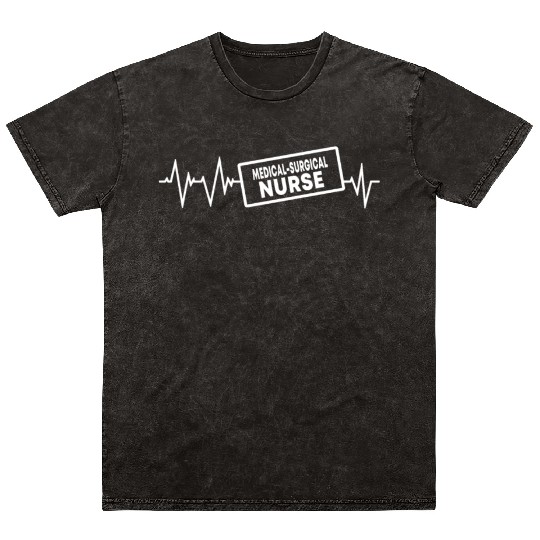 Medical-Surgical Nurse Heartbeat Nursing Mineral Wash T Shirts
