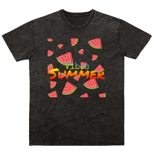 Vibes Summer ,watermelon , Summer design Mineral Wash T Shirts