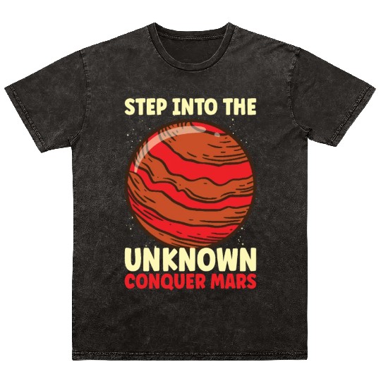 Mars Explore Astronaut Astronomy Solar System Mineral Wash T Shirts