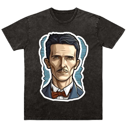 Nikola Tesla Physics Nerd Geek Mineral Wash T Shirts