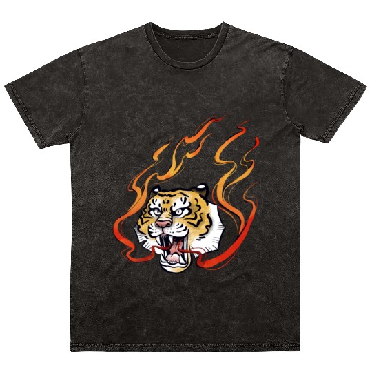 Tiger Flame Mineral Wash T Shirts