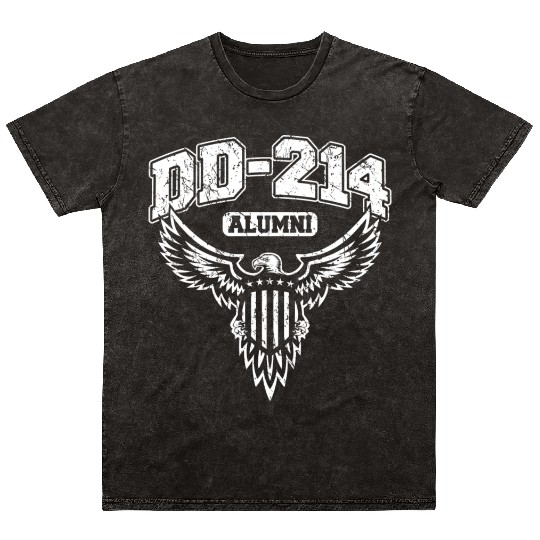 Dd 214 Alumni Military Veteran With Usa Eagle Mineral Wash T Shirts
