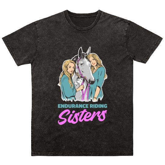 Horse Riding Sister Endurance Riding Mineral Wash T Shirts