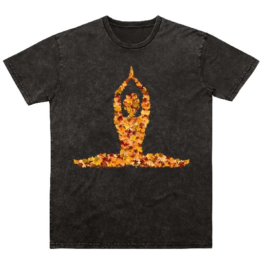 Autumn yoga in the splendour of leaves Mineral Wash T Shirts