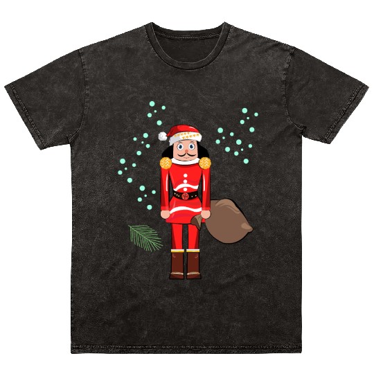 Santa Nutcracker Christmas Mineral Wash T Shirts