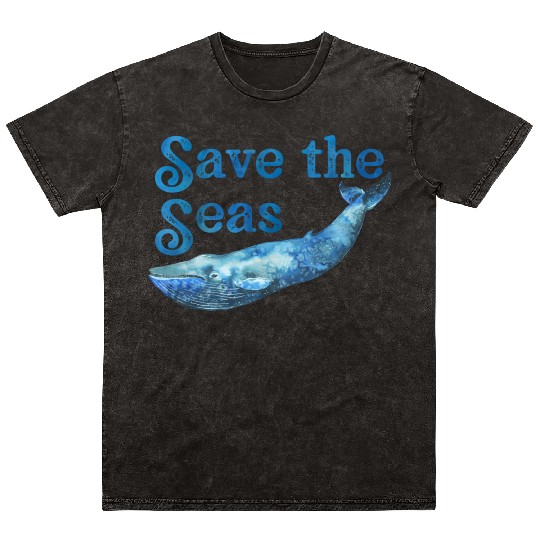 Save The Seas And Oceans Save The Planet Blue Mineral Wash T Shirts
