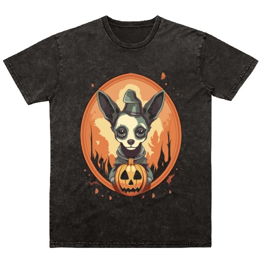Chihuahua Halloween Puppy Trick Or Treat Dog Lover Mineral Wash T Shirts