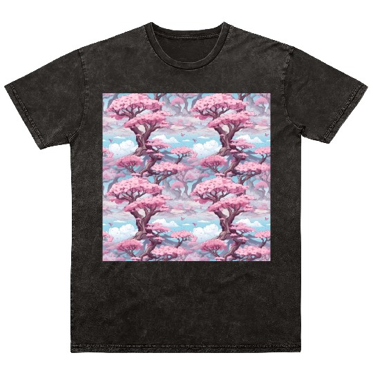 Anime Euphoria: Fantasy Cherry Blossom Dreamscape Mineral Wash T Shirts