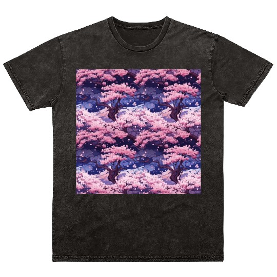Anime Euphoria: Fantasy Cherry Blossom Dreamscape Mineral Wash T Shirts