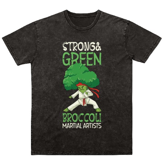 Broccoli Martial Arts Karate MMA Boxing Kicks Mineral Wash T Shirts