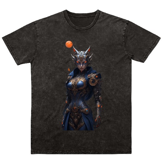 Cyber Hero - Futuristic Warrior Style Mineral Wash T Shirts