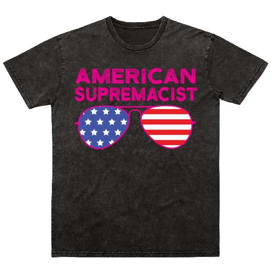 American Supremacist American Flag Merica Usa Mineral Wash T Shirts