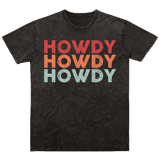 Funny Horse Racing Gift Howdy Mineral Wash T Shirts