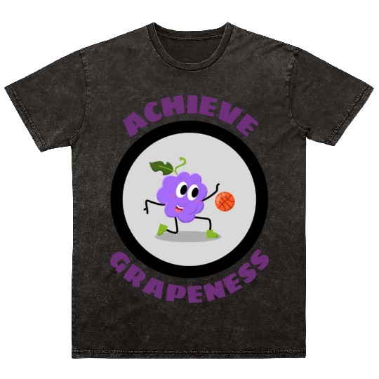 Achieve Grapeness Grape Pun Mineral Wash T Shirts