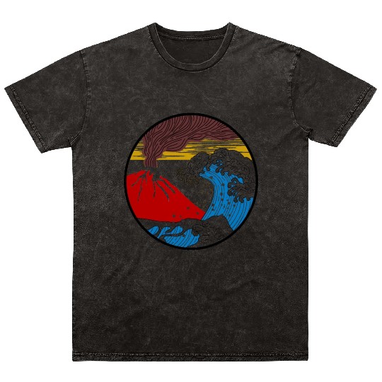 Great Wave off Kanagawa Japan hokusai Aesthetic Mineral Wash T Shirts