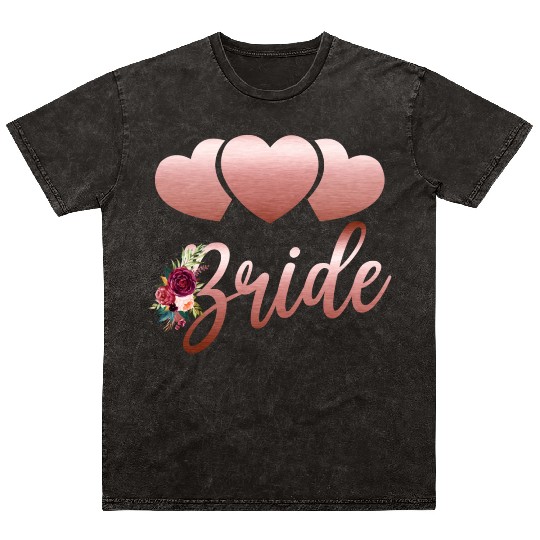 Bride Bridal Wedding Bachelorette Party Mineral Wash T Shirts