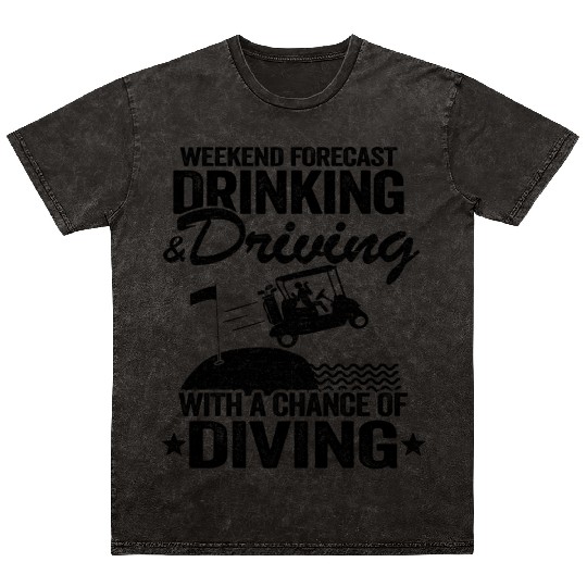 Drinking Driving Diving Beer Golf Cart Funny Mineral Wash T Shirts