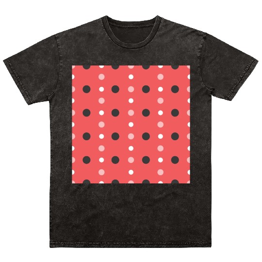 pink polka dots pattern design Mineral Wash T Shirts