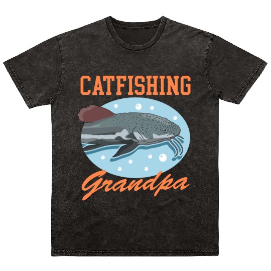 Catfishing Grandpa Fish Catfish Fishing Mineral Wash T Shirts