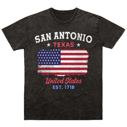 San Antonio Texas est 1718 Design for proud San Mineral Wash T Shirts