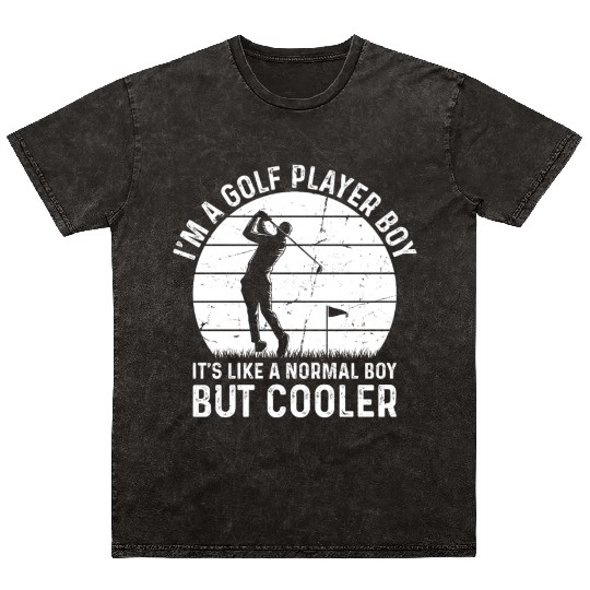 I'm A Golf Player Boy - Golfer Boys Mineral Wash T Shirts
