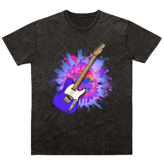 Paint Decor Music Lover Musician Guitarist Guitar Mineral Wash T Shirts