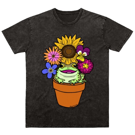 Flower Pot Toad Mineral Wash T Shirts
