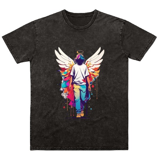 Angel with no face Mineral Wash T Shirts