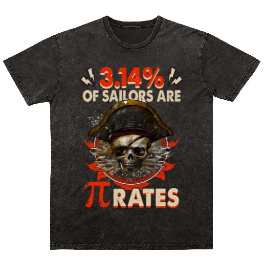 Pi Day Pirate 3 14 Math Geek Teacher Celebrate Mineral Wash T Shirts