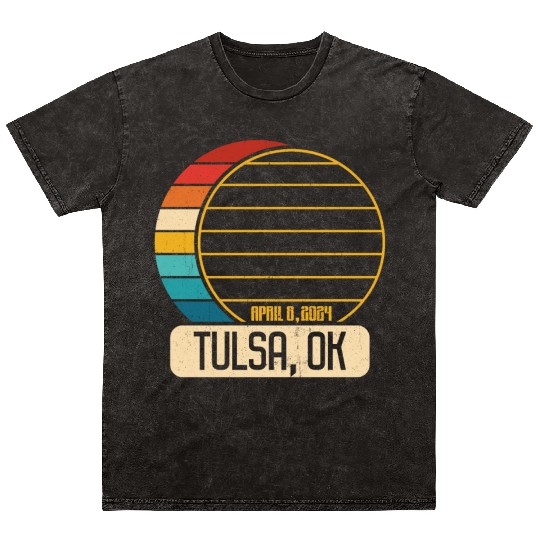 Total Solar Eclipse Oklahoma Tulsa April 28 2024Tu Mineral Wash T Shirts