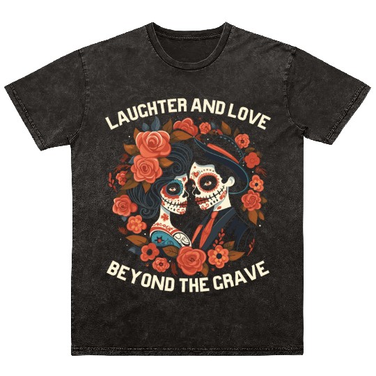 Dia De Los Muertos Sugar Skull Mexican Holiday Mineral Wash T Shirts