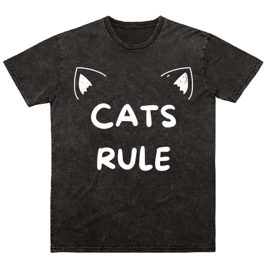 Cats rule, cat lovers Mineral Wash T Shirts