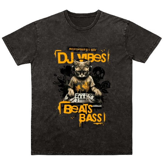 DJ VIBES,BEATS BASS Mineral Wash T Shirts