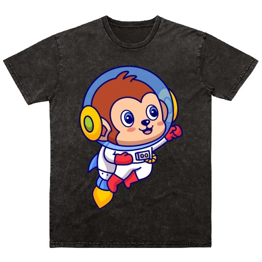 Flying Monkey Astronaut Mineral Wash T Shirts