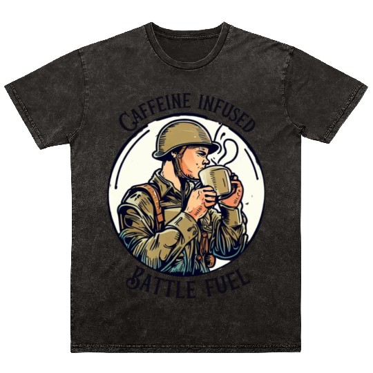Caffeine infused Battle Soldier Mineral Wash T Shirts