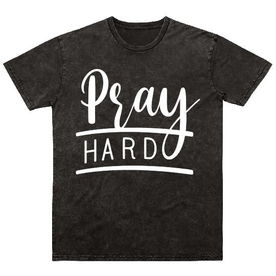Pray Hard Love Jesus Christian Christmas Mineral Wash T Shirts