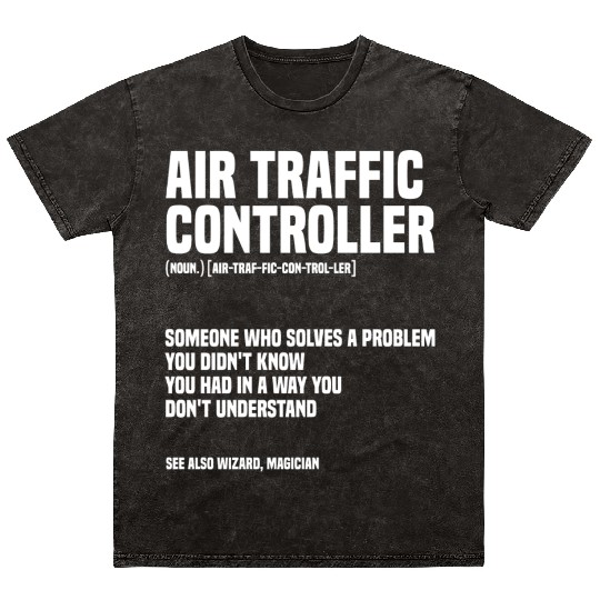 Funny Air Traffic Controller An Airplane Runway Mineral Wash T Shirts
