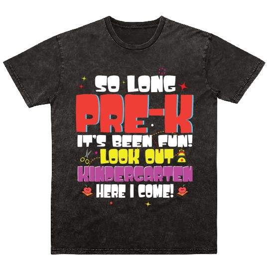 Kids So Long Pre K Kindergarten Here Graduate Mineral Wash T Shirts