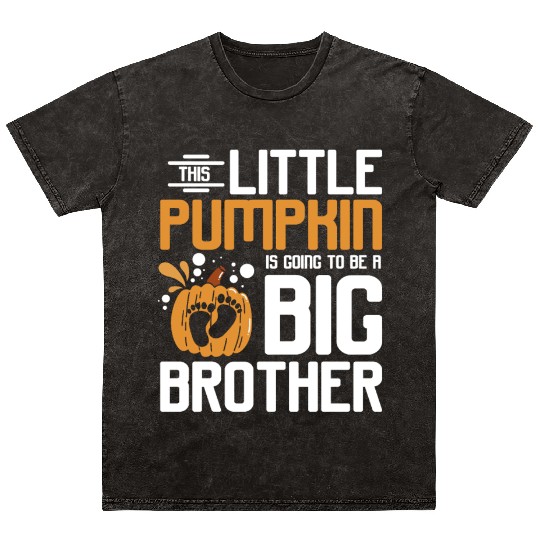 Pregnancy Thanksgiving pumpkin big brother Mineral Wash T Shirts