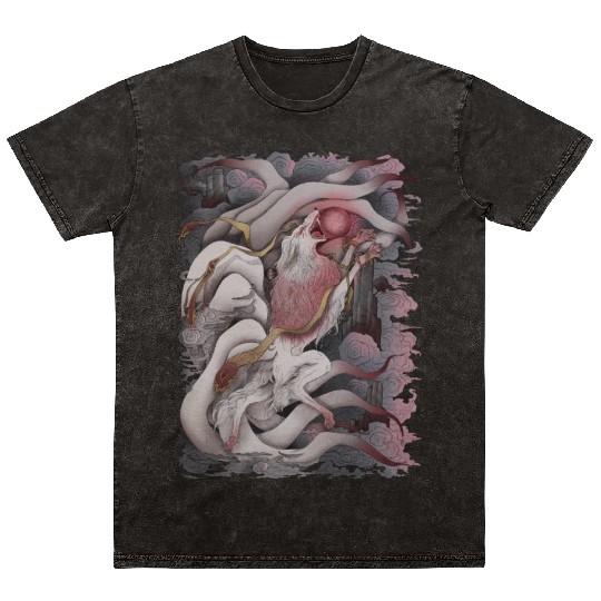 Kitsune Blood Moon Mineral Wash T Shirts