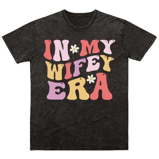 In My Wifey Era retro Groovy Women Mineral Wash T Shirts