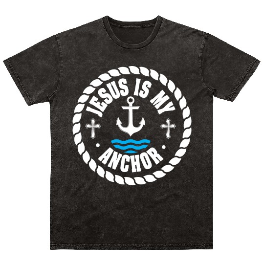 Hesus Is My Anchor Love Jesus Christian Christmas Mineral Wash T Shirts