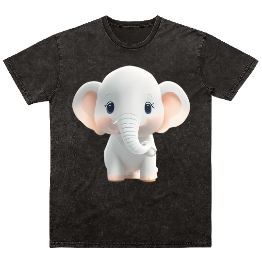 Charming Baby Elephant Innocent Wildlife Beauty Mineral Wash T Shirts
