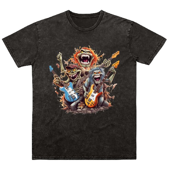 Monsters of Rock and Roll for Music enthusiasts Mineral Wash T Shirts
