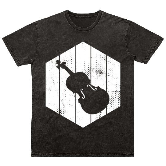 Violin Sketch Mineral Wash T Shirts