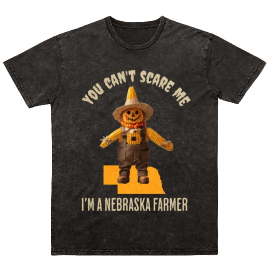 I’m a Nebraska Farmer Halloween Fall Autumn Mineral Wash T Shirts